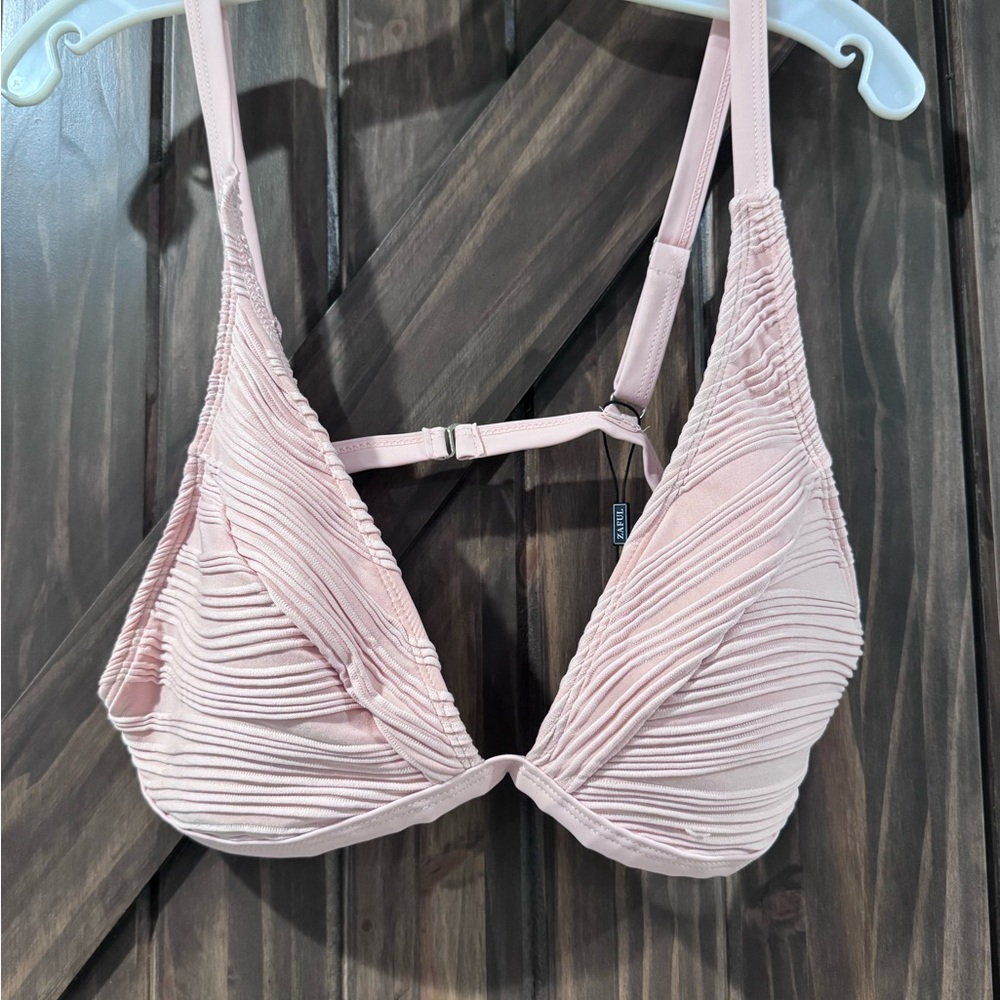 Zaful Blush Ribbed Bralette